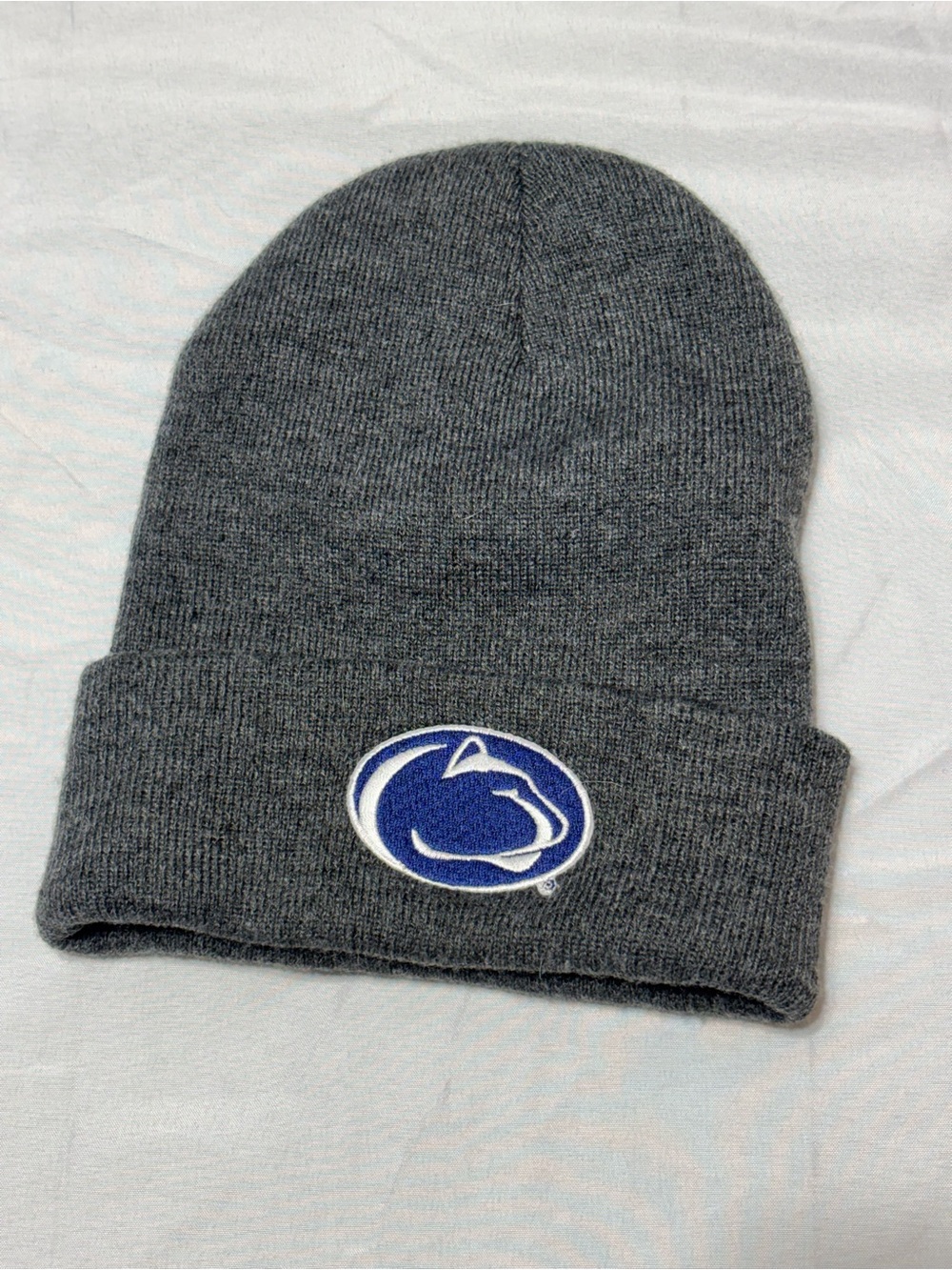 Penn State Nittany Lions LogoFit Cuffed Knit Beanie Hat Gray Embroidered OSFM